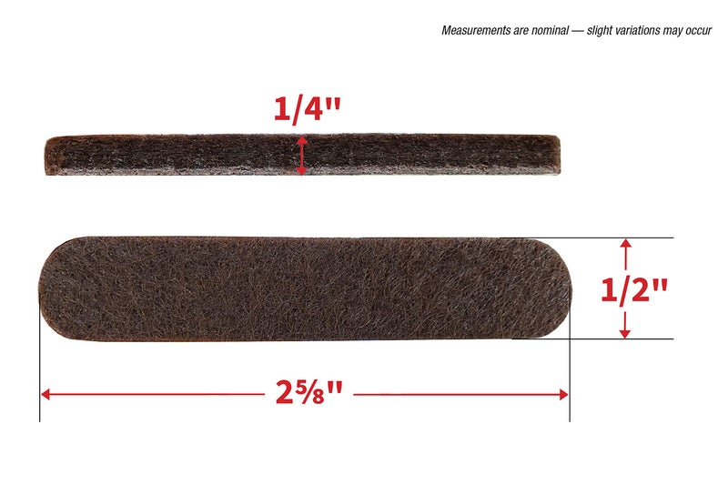 Shepherd Hardware 9865 1/2-Inch x 2-5/8-Inch Heavy Duty Self-Adhesive Felt Furniture Strips, 16-Pack, Brown - Image 2